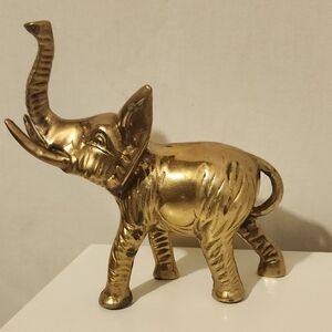 Vintage Solid Gold Painted Elephant Figurine